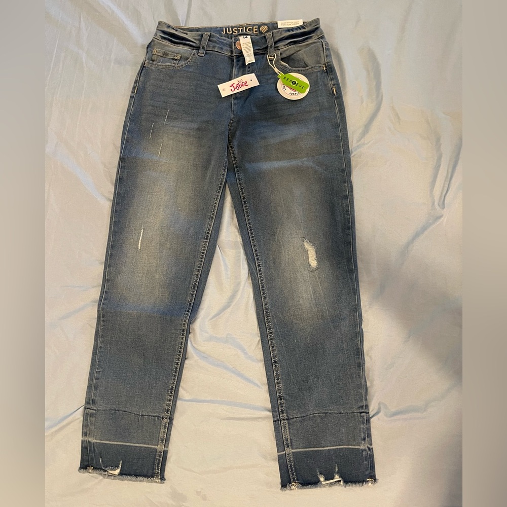 Justice denim / Repreve jeans size 14 slims NWT back to school